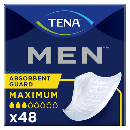 Tena Protectores de incontinencia para hombres, absorción moderada, 48 unidades