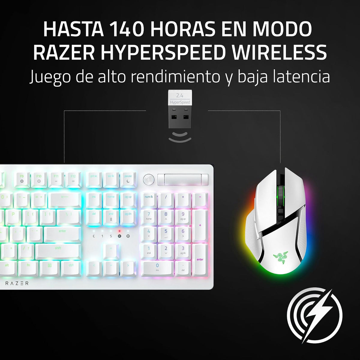 Razer Basilisk V3 Pro 35K Ratón inalámbrico para Juegos: Rueda de inclinación HyperScroll - Sensor óptico de 35K dpi Gen 2-13 Controles Personalizables - RGB - interruptores ópticos Gen 3 - Blanco