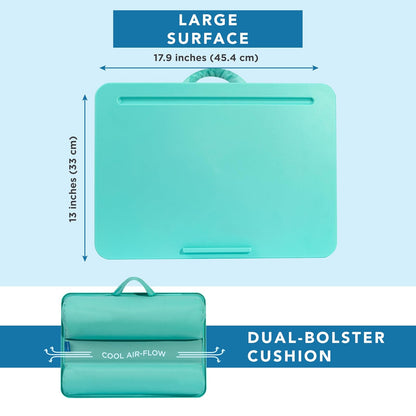 LapGear - computadora de Regazo Original - Grande (18 x 13 Pulgadas) | Se Adapta a portátiles de hasta 17.3 Pulgadas | Acolchado con Reborde del Dispositivo, Bandeja para lápices y Mango | Portátil y