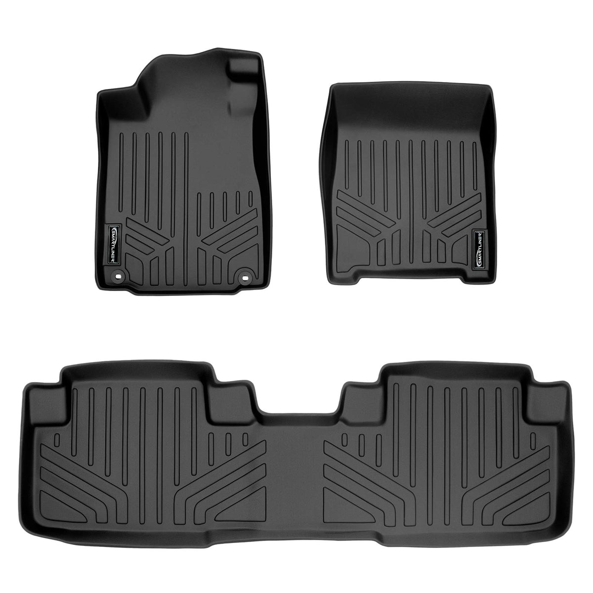 SMARTLINER Juego de tapetes de Piso de Recubrimiento, de 2 Filas, para Honda CR-V 2012-2016, Color Negro