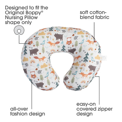Boppy - Funda de almohada de lactancia, Spice Woodland, mezcla de algodón, se adapta al soporte original para lactancia, alimentación con biberón y unión, solo funda, se vende por separado