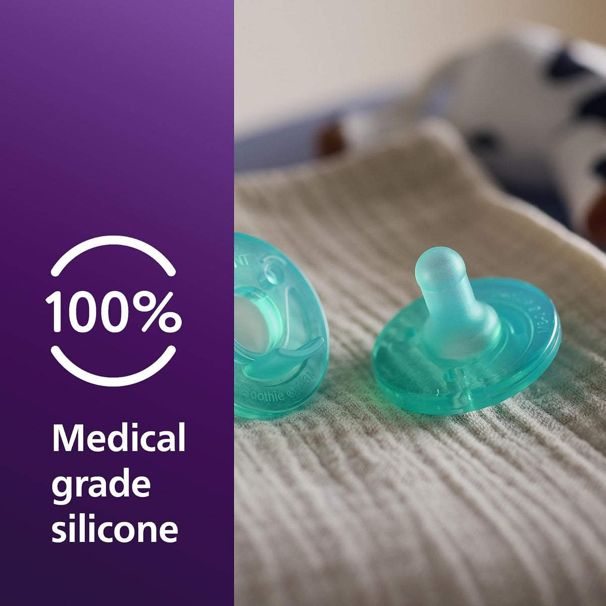 Philips AVENT Soothie Pacifier, 0-3 Months, Green, 4 Pack, SCF190/41