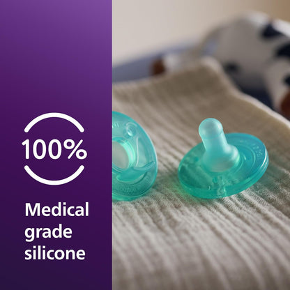 Philips AVENT Soothie Pacifier, 0-3 Months, Green, 4 Pack, SCF190/41