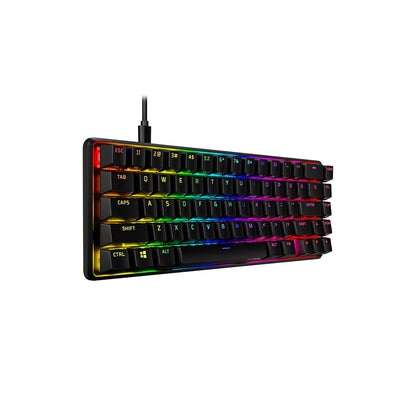 HyperX Alloy Origins 65, Teclado mecánico Gamer, Forma compacta del 65%, Aqua, Teclas PBT de Doble Disparo, Retroiluminación LED RGB, Compatible con Software NGENUITY