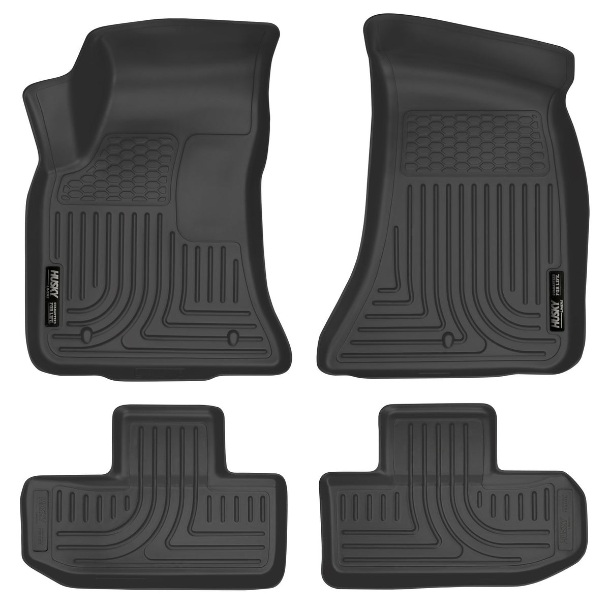 Husky Liners Weatherbeater - Alfombrillas para Dodge Challenger 2016-2024 (Solo tracción Trasera) | Fila Delantera y Segunda Fila, 3 Piezas Negras - 99171