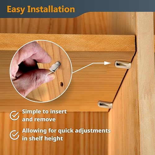 Powertec Shelf Pins QP1106 | 63,5 mm x 106,68 mm, 100 unidades, clavijas de soporte en forma de cuchara, placa de níquel, acero inoxidable