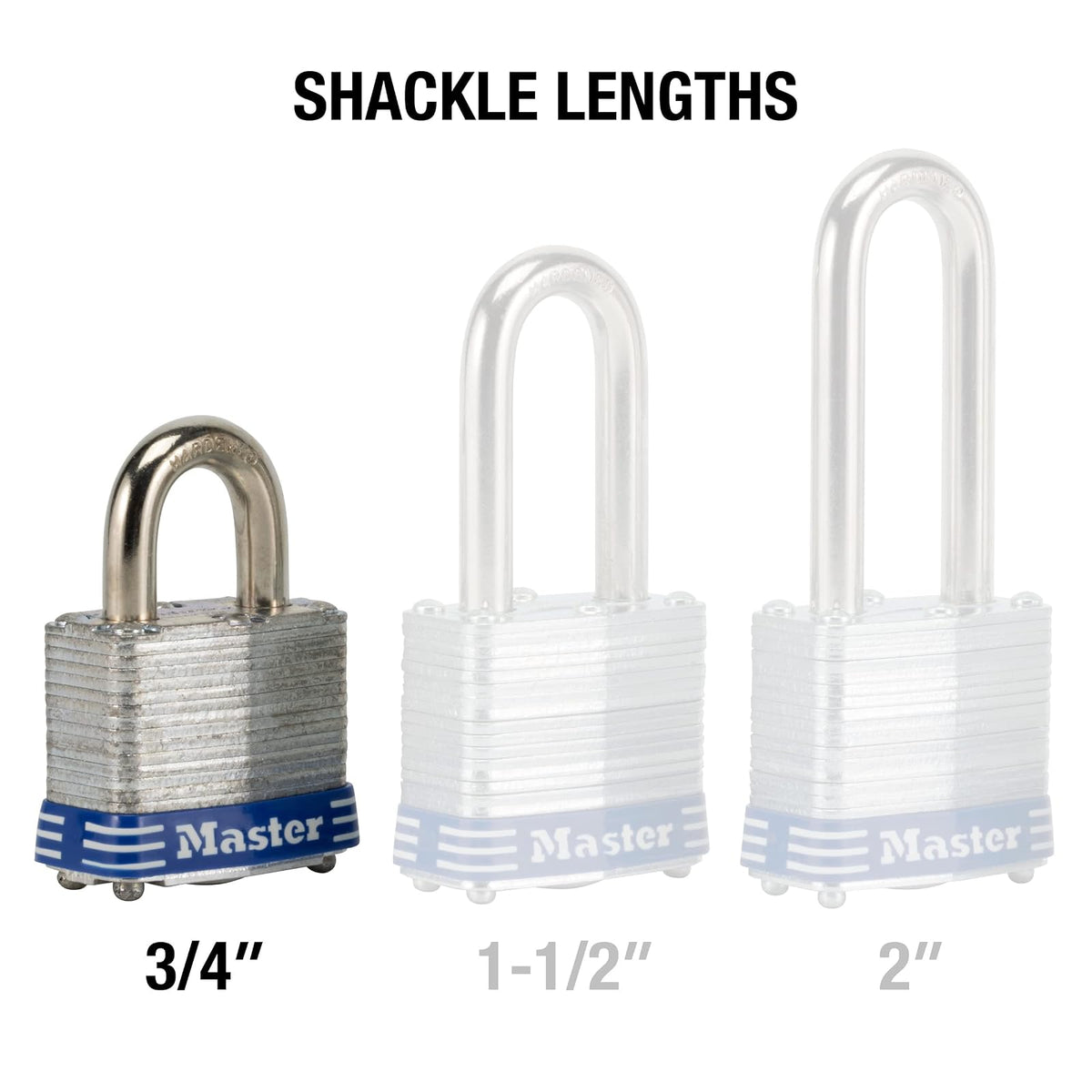 Master Lock 3QLDHCHD Zinc Plated Steel Padlocks, 4-Pack