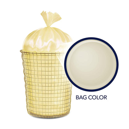 Color Scents Bolsas de basura medianas – 8 galones, 360 bolsas en total (8 paquetes de 45 unidades), lazo torcido, bolsa de crema en aroma de flores de vainilla con Microban