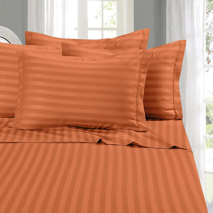 Elegant Comfort Juego de Sábanas 6 Piezas Microfibra Premium - King - Coral
