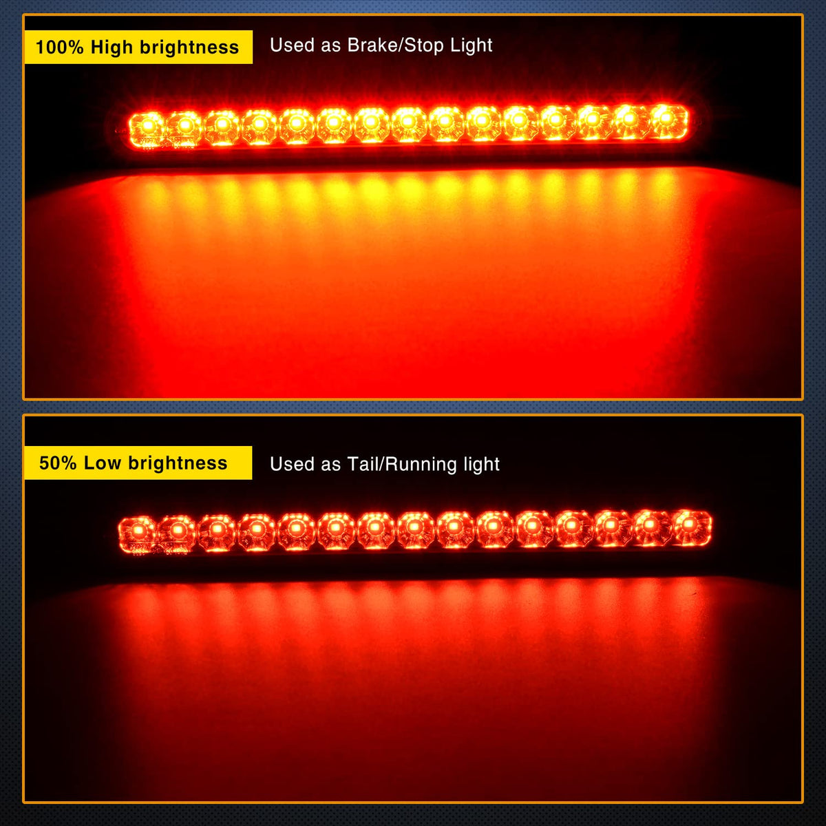 Nilight - Barra de luces rojas para remolque, 2 unidades, 10 pulgadas, 15 LED, para aparcar, parar, girar, luces traseras, luz de freno IP67, impermeable, marcador de identificación