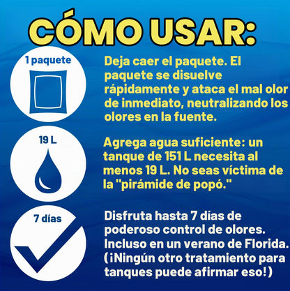Porta-Pak RV Marine Black Holding Tank Desodorizador Drop-Ins, Camper, Barco, Cassette de Camping Limpiador de Inodoro, Lavanda, Paquete de 10