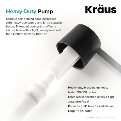 Kraus Dispensador de jabón y loción de Cocina en Negro Mate, KSD-31MB