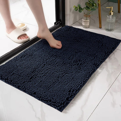 Home Must Haves Alfombra de baño de felpilla Suave y acogedora de Color Azul Marino, Altamente Absorbente, Antideslizante