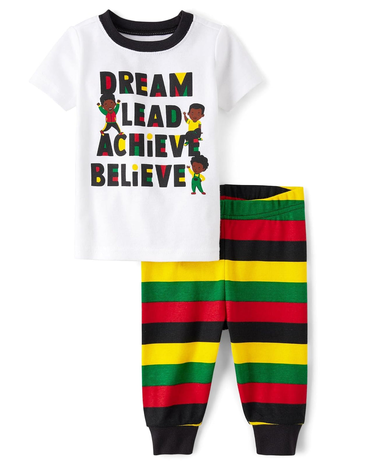 The Children's Place and Toddler Snug Fit 100% Cotton Short Sleeve Top and Pants 2 Piece Pajama Set Juego de Pijama bebés niños