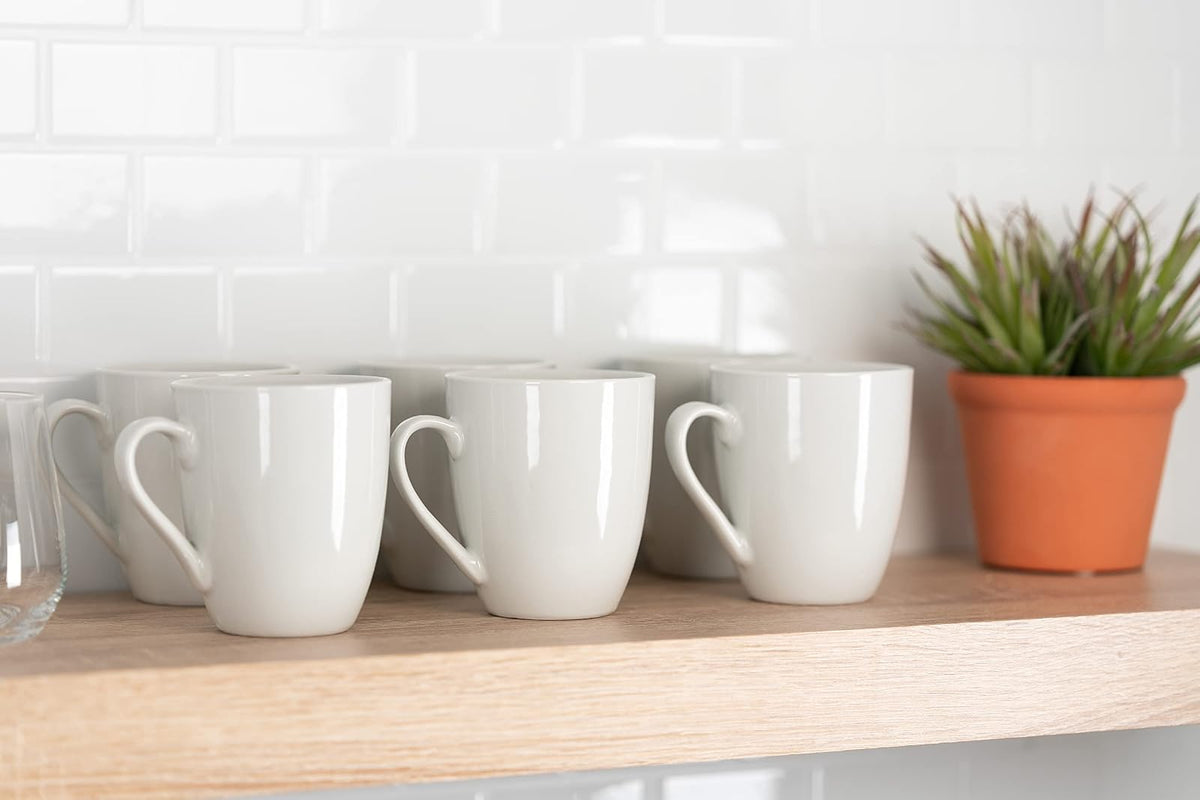 10 tazas de Strawberry Street Simply White de 12 onzas, juego de 6