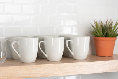 10 tazas de Strawberry Street Simply White de 12 onzas, juego de 6