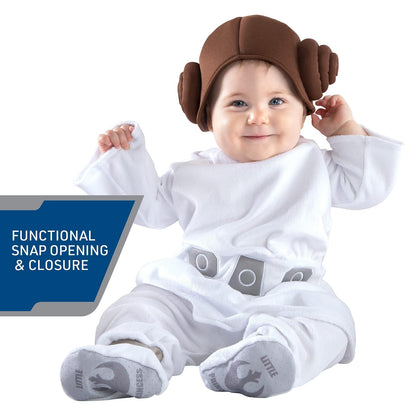 STAR WARS Princess Leia Infant Deluxe Costume - Tunic and Pants with Cap and Booties 12/18 Months