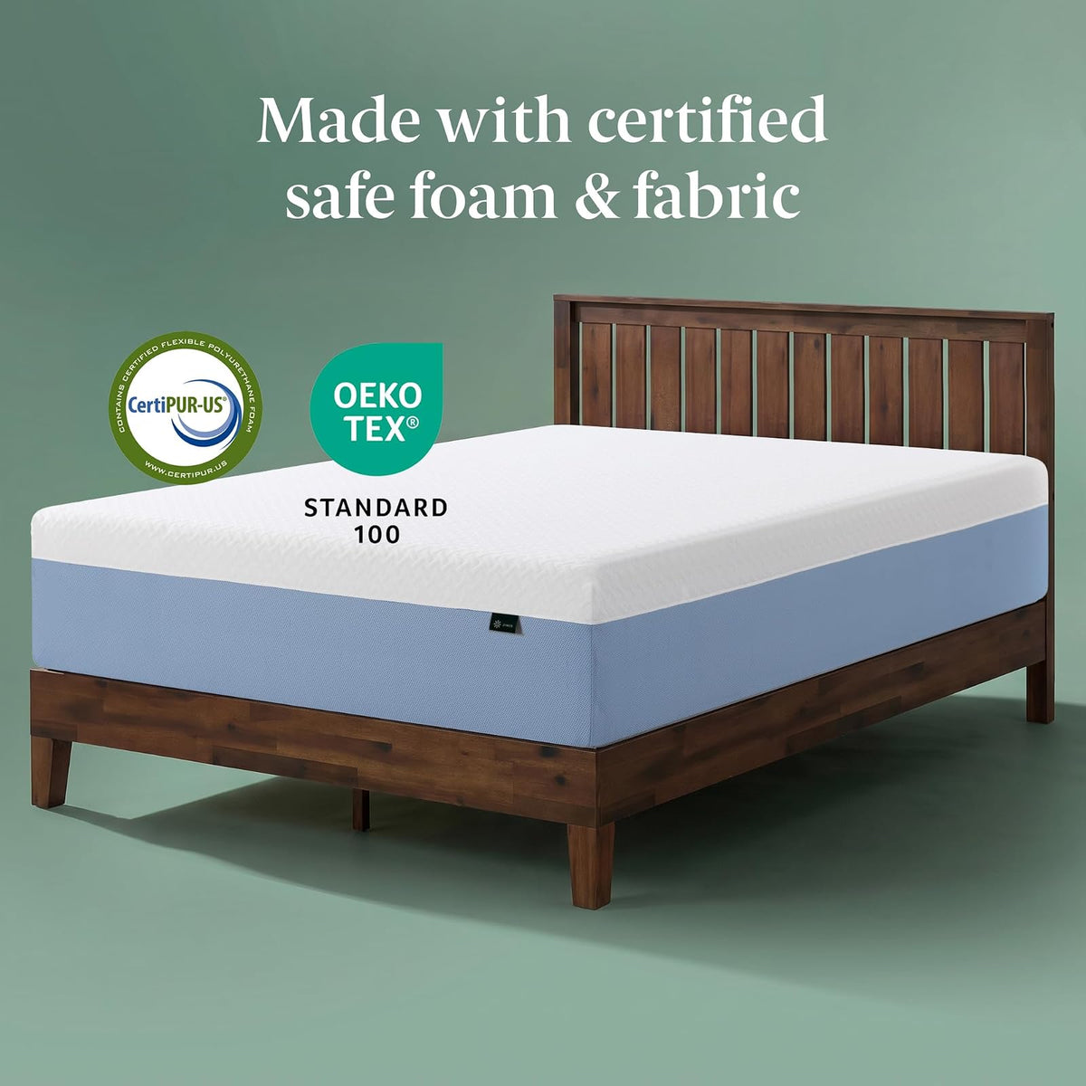 ZINUS - Colchón de Espuma viscoelástica Esencial de té Verde de 8 Pulgadas, Cama en una Caja, colchón asequible, Certificado CertiPUR-US,