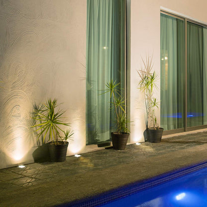 Tecnolite - Lámpara de Piso LED Empotrable Exterior 10 W, Luz Cálida Brillante, IP67, LED Integrado