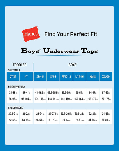 Hanes Hanes Toddler Boys' Undershirts, White T-Shirts for Babies, Crew Tees, 5-Pack Capa de Base Superior Niños