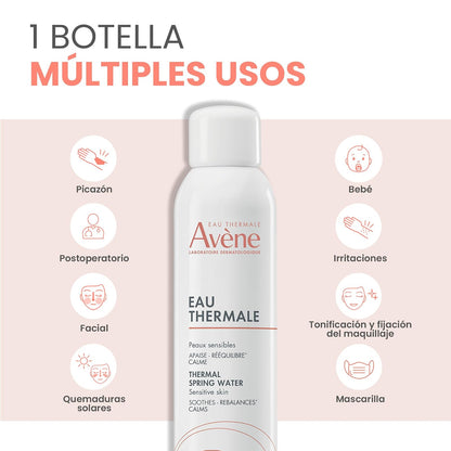 AVENE Agua Termal en Spray, Calmante Piel Sensible, Uso Facial y Corporal, 150ml