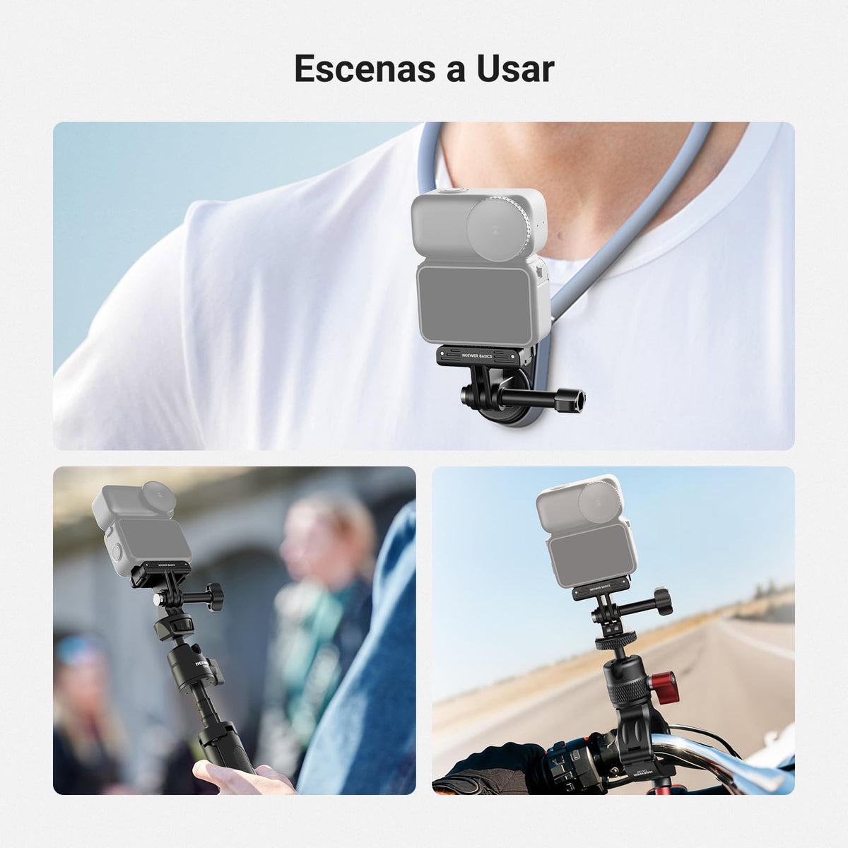 NEEWER Basics Magnetic Quick Release Mount Adapter Adaptador Compatible con dji Osmo Nano,Soporte Base Fuerte Magnética Doble Dirección para Cámara Acción Accesorios,para Grabación Video Vlogs, AC057