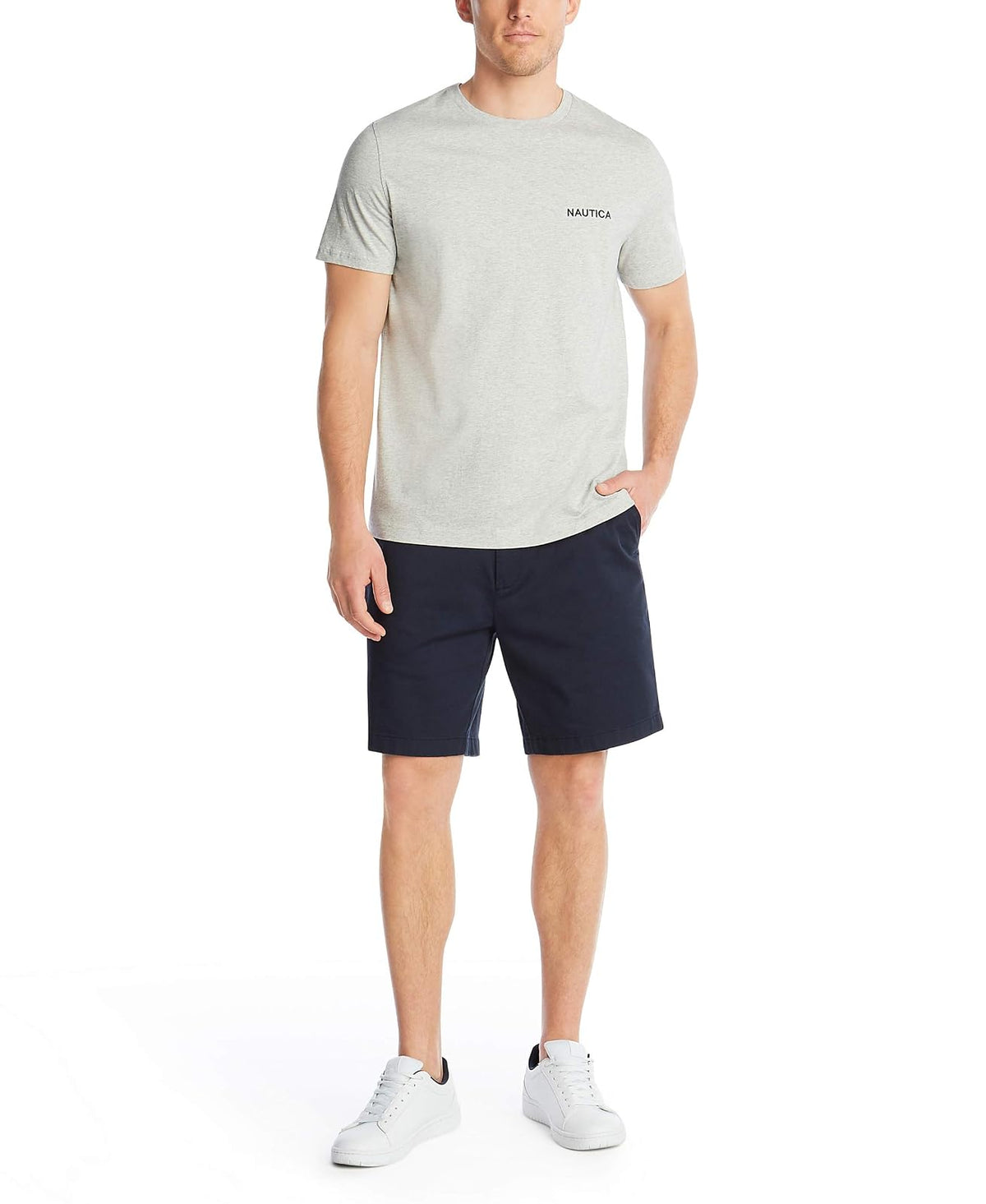 Nautica - playera de manga corta para hombre, Gris Caliente, M