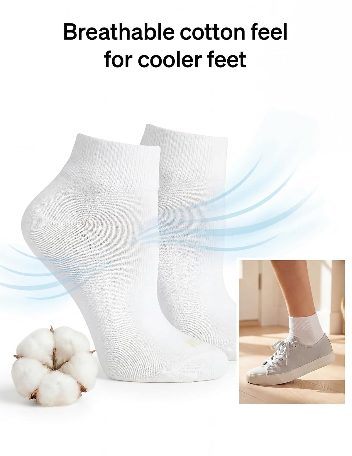 HUE parte superior de cuarto para mujer con cojín, paquete de 6, Blanco/Playa, Talla única