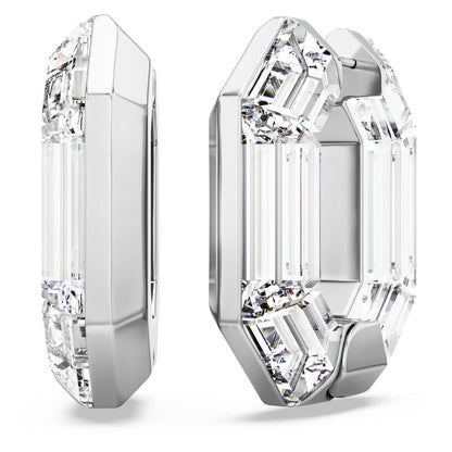 Swarovski Lucent Kreolen, Blaue Statement Ohrringe mit Geschliffenem Swarovski Kristall