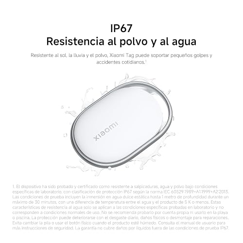 XIAOMI Smart Tag, Compatible con Apple y Google Android, Pack de 4 | 10g, Compatible con Apple Find My y Android Find Hub, batería con más de 1 año de autonomía, Protección de privacidad, IP67