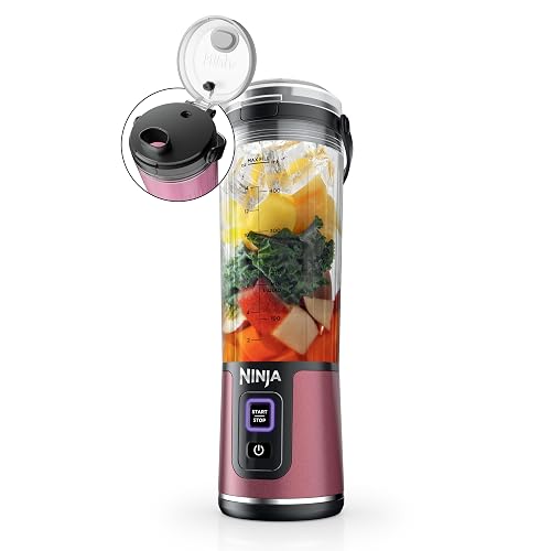 Ninja Blast - Batidora portátil, sin cable, 18 onzas Ninja Blast - Batidora personal para batidos y smoothies, sin BPA, tapa a prueba de fugas y boquilla para beber, recargable con USB-C, apto para