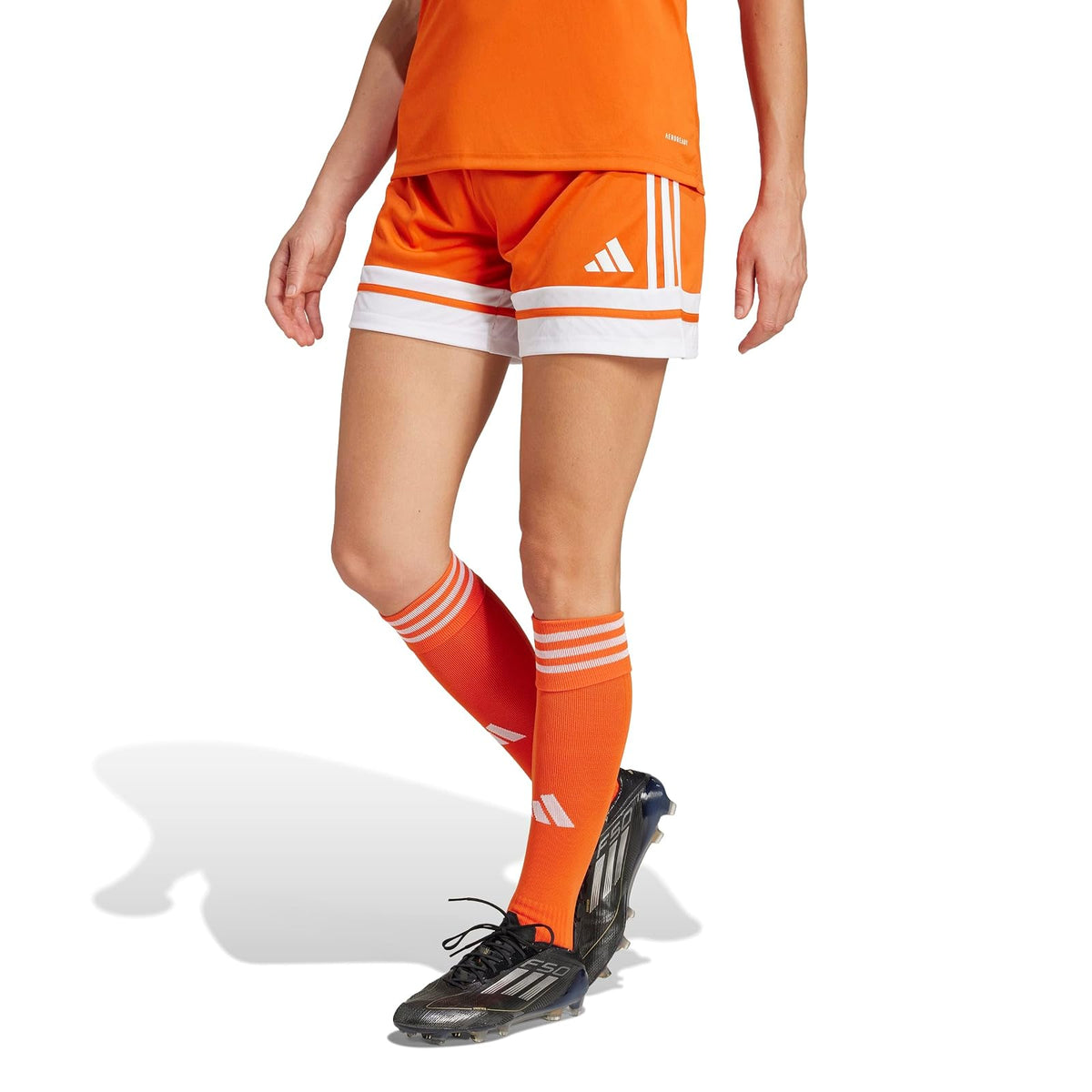 adidas Squadra 25 Shorts Deportivos de Fútbol para Mujer - XL - Anaranjado de uniforme - Blanco