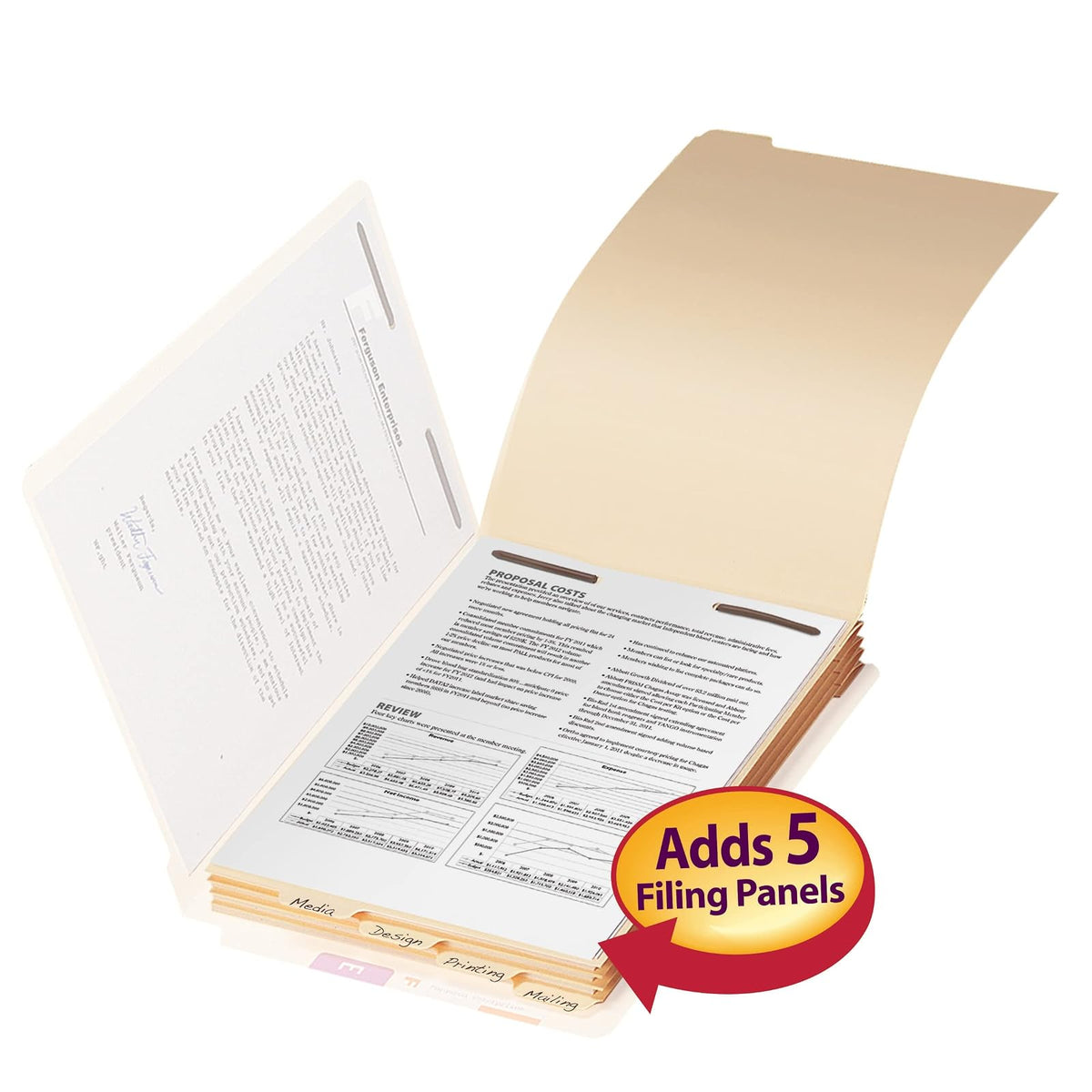 Smead Divisor apilable con sujetador, pestaña inferior de corte de 1/5, tamaño legal, manila, 50 por caja (35650)