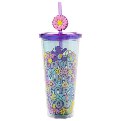 Silver Buffalo Taza Fría Garfield con Tapa y Popote, 24 oz - Care Bears "Love That For You"