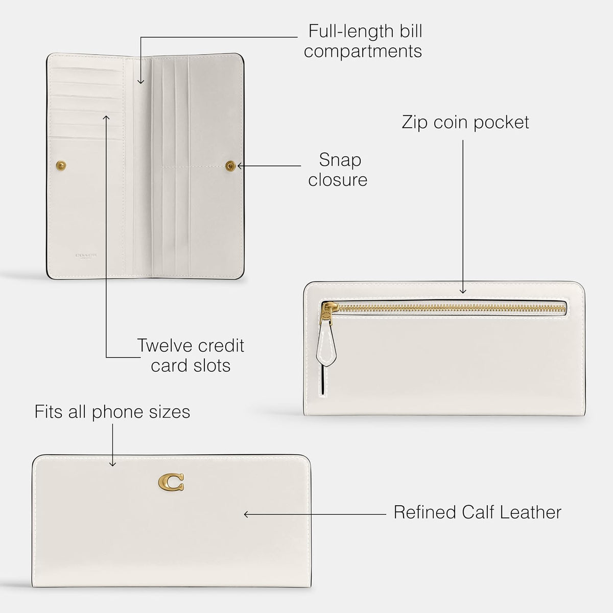 Coach Essential - portafolios delgada para mujer