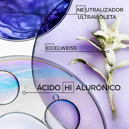 KÉRASTASE Bain Ultra-Violet | Shampoo morado para neutralizar los tonos amarillos no deseados en el cabello rubio | Con Pigmentos ultravioletas, Ácido Hialurónico y Flor de Edelweiss| 250ml