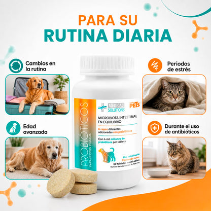 Fancy Pets MS Probióticos para Perros y Gatos con 60 Tabletas