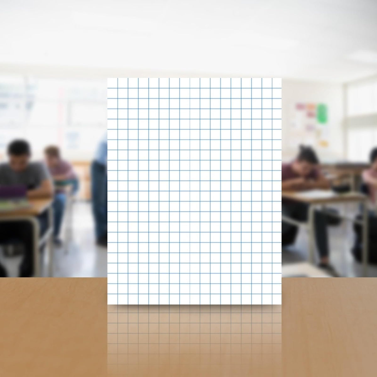 School Smart Gráficos de papel – 20,3 x 27,4 cm, 1/4 regla, dos caras, 500 unidades, color blanco