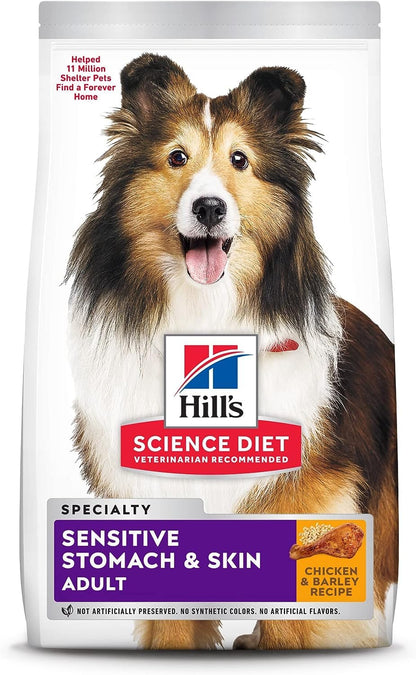 Hill's Science Diet Croquetas para Perro Adulto Piel Sensible 13.6Kg | Croquetas Hill's para perro, pollo real, piel y estómago sensible, alta digestibilidad, barrera cutánea sana