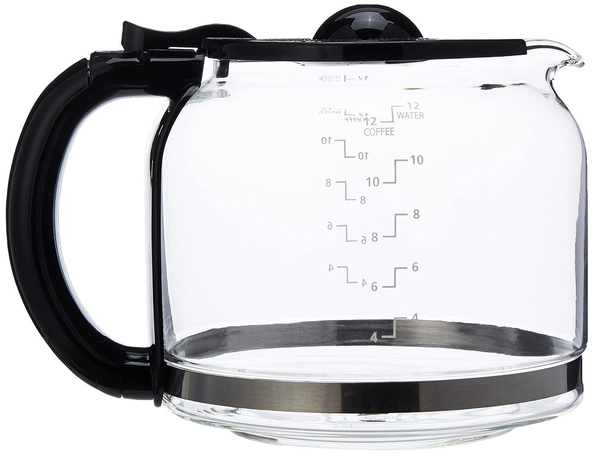 Capresso Jarra de vidrio, 12 tazas, color negro