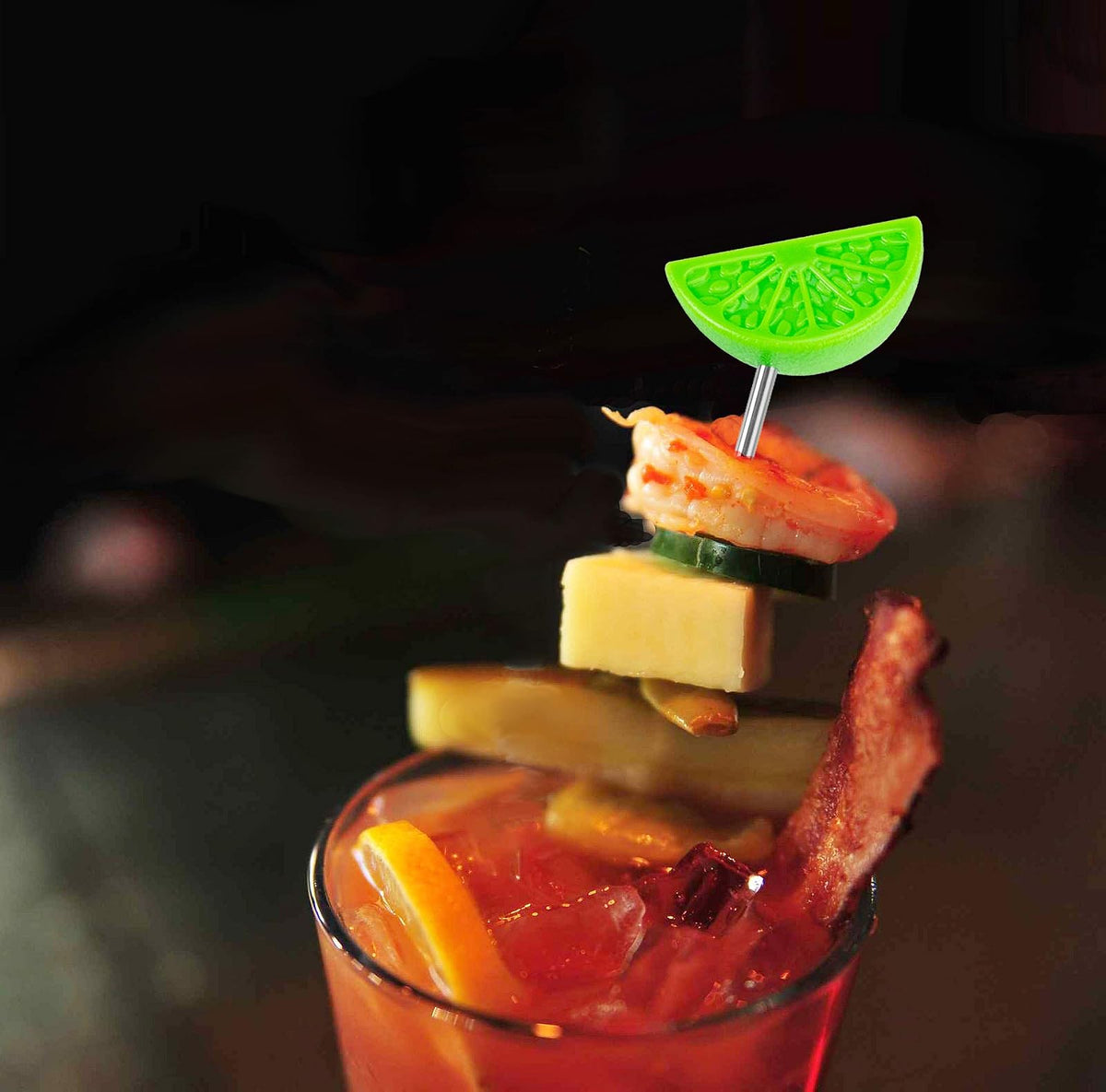 Prodyne - BL-4 Prodyne Bloody Mary Brocheta de cóctel (4 unidades), color verde