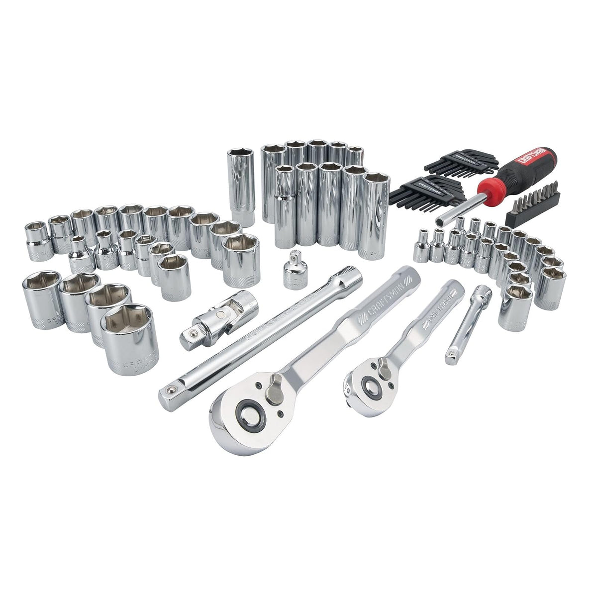 CRAFTSMAN - Juego de herramientas mecánicas, 83 piezas de herramientas manuales y zócalos SAE/métrico (CMMT12121)