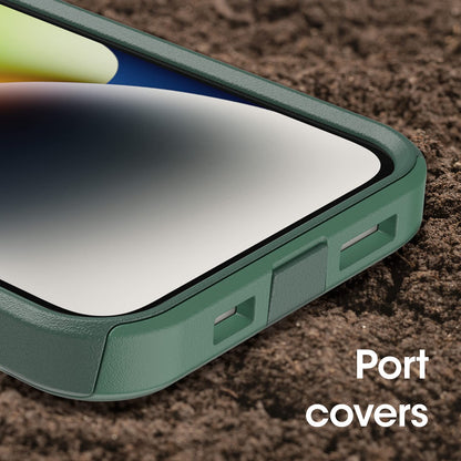 Otterbox Estuche Commuter Series para iPhone 14 y iPhone 13 - Trees Company (Verde), Delgado y Resistente, Apto para Bolsillo, con protección de Puertos