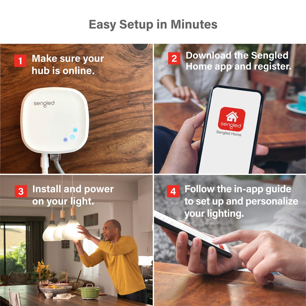 Element Color Plus by Sengled - Kit de iniciación (2 bombillas A19 + casquillo) 16 millones de colores/blanco (2000-6500 K), LED inteligente, funciona con Alexa & Google Assistant, 2 Pa