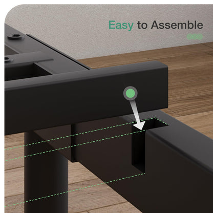 Novilla Marco de Cama de 14 Pulgadas de Metal Plataforma de Metal, Bajo la Cama de Almacenamiento de Listones de Metal Resistente