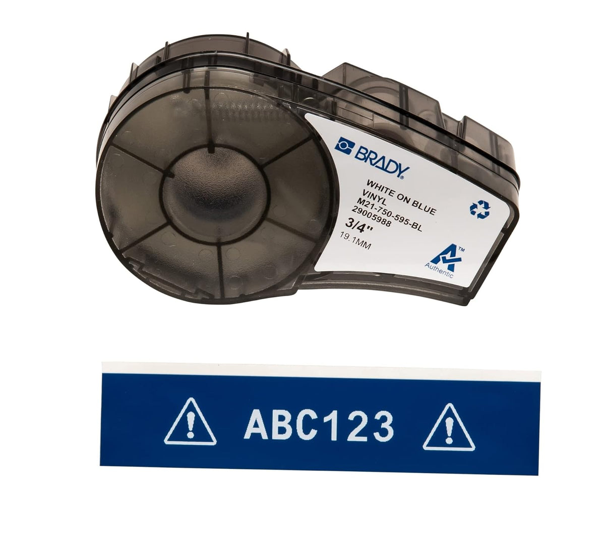 Brady M21 Cinta de Vinilo para Etiquetadora BMP21, Colores y Anchos Surtidos - M21-750-595-BL - .75"