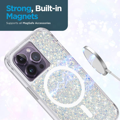 Case-Mate iPhone 14 Pro Case - Twinkle Stardust [10FT Drop Protection] [Compatible with MagSafe] Magnetic Cover with Cute Bling Sparkle for iPhone 14 Pro 6.1", Anti-Scratch, Shock Absorbent, Slim Fit