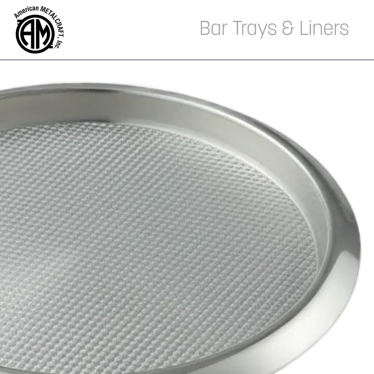 American Metalcraft SSBT14 Bandeja Redonda de Acero Inoxidable para Servir, Plata, 14 Pulgadas