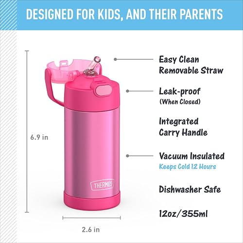 Thermos Funtainer Botella de 354.88 ml, Rosado, Rosado, 12 0z, 1