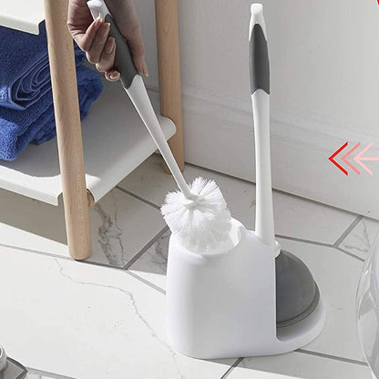 Clorox - Juego combinado de cepillo para polvo para inodoro y émbolo con organizador de almacenamiento, émbolo de inodoro para baño, organizadores y almacenamiento, accesorios de baño, desatascador de